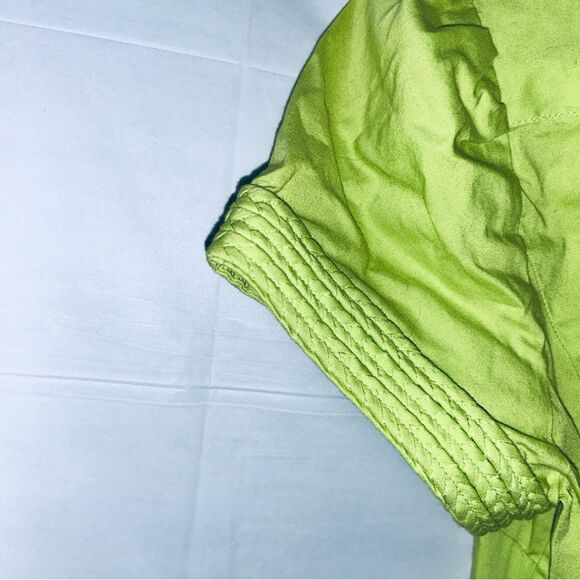 Preloved Express Button Down Short Sleeve Lime Green size Small - Picture 3 of 3
